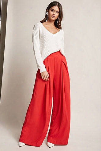 Pleated High-rise Palazzo Pants