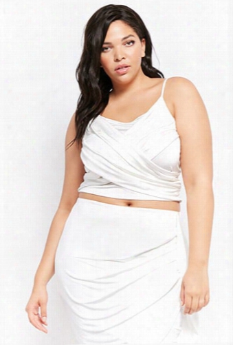 Plus Size Cross-front Cropped Cami