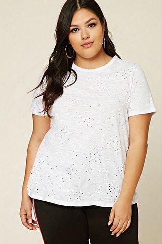 Plus Size Distressed Tee