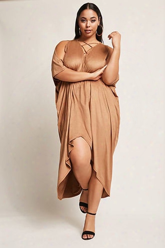 Plus Size Faux Suede Cocoon Dress