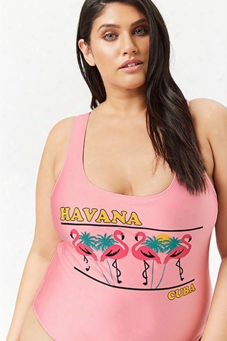 Plus Size Havana Graphic One-piece Swimsuit