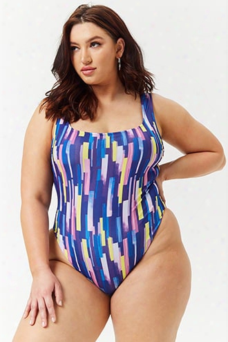 Plus Size M By Monif C. Geometric Abstract Bodysuit