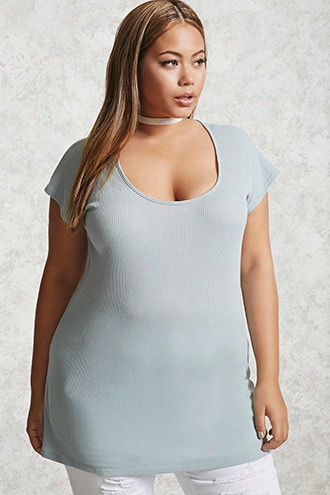 Plus Size Scoop Neck Tunic