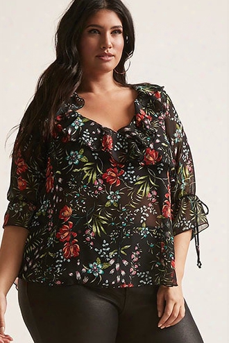 Plus Size Sheer Floral Head