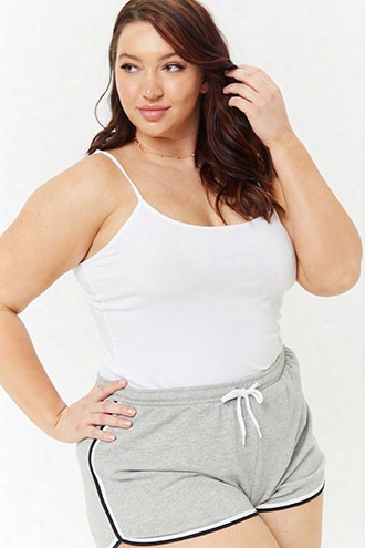 Plus Size Stripe-trim Dolphin Shorts