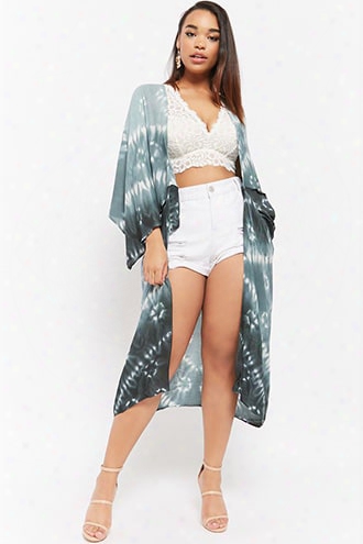 Plus Size Tie-dye Longline Cardigan