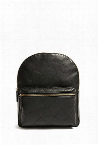 Quilted Faux Leather Backpack