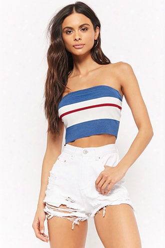 Ribbbed Colorblock Tube Top