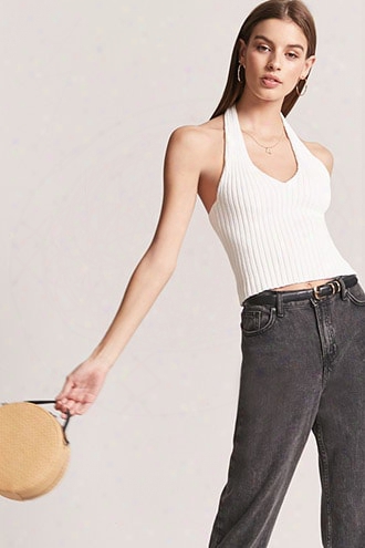 Ribbed Knit Halter Top