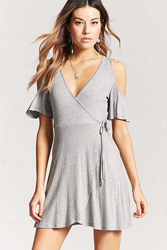 Ribbed Mock Wrap Dress