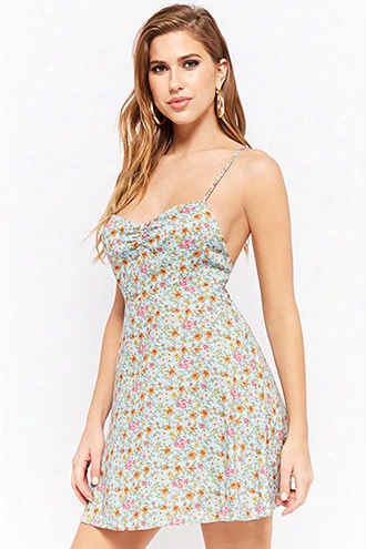 Ruched Floral Dress