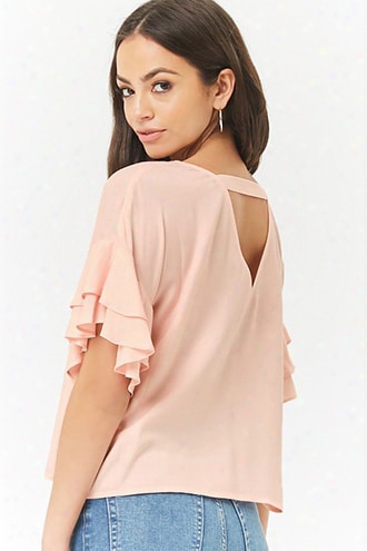 Ruffle Cutout Top