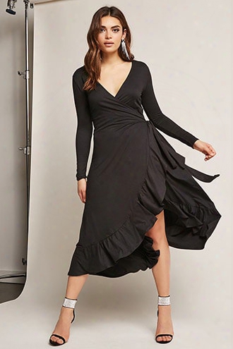 Ruffle Wrap Midi Dress