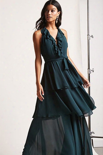 Ruffled Halter Maxi Dress