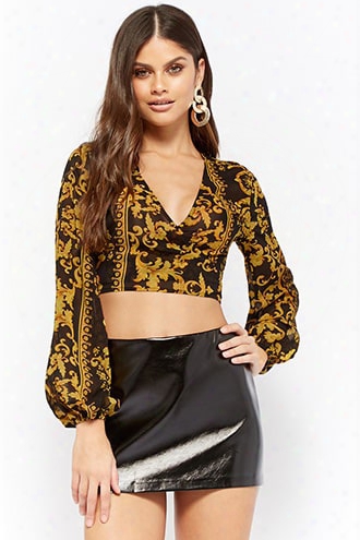 Mere Baroque Print Crop Top