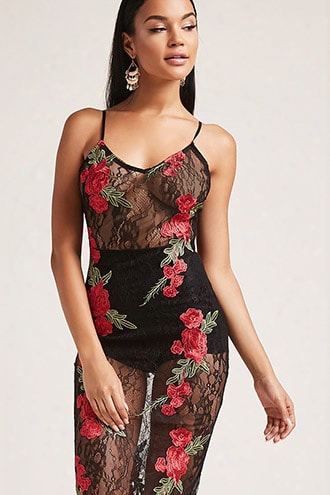 Sheer Floral Cami Dress