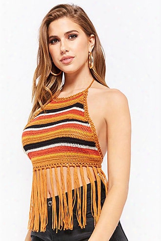 Striped Crochet Halter Top