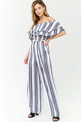 Striped Flounce Jumpsuit