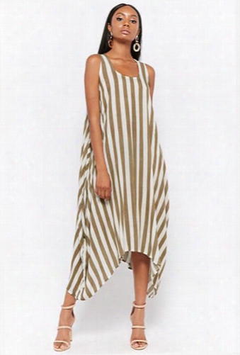 Striped Handkerchief-hem Dress