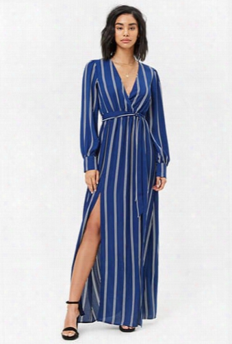 Striped M-slit Maxi Dress