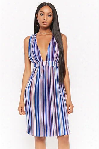 Striped Micro-pleated Dress