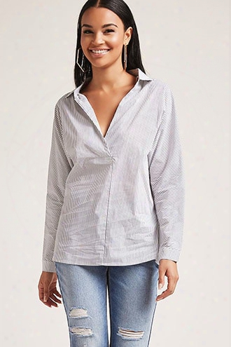 Striped Poplin Popover Shirt