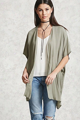 Textured Open-front Kimono