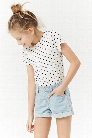 Girls Pinstriped Denim Shorts (Kids)