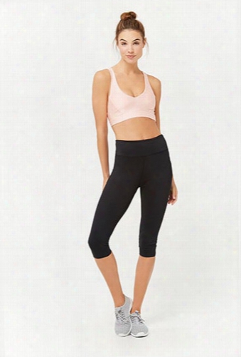 Active Sheer Mesh Panel Capri Leggings