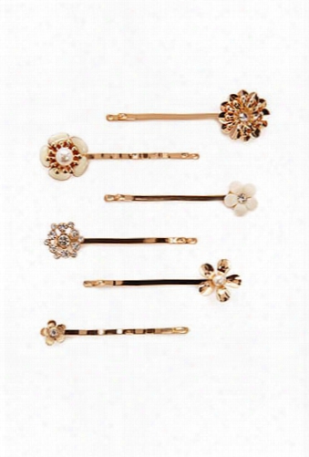 Assorted Floral Bobby Pin Set