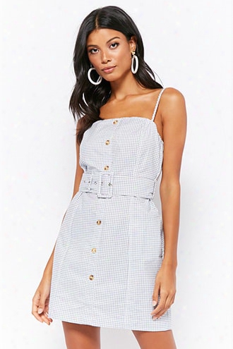 Belted Houndstooth Mini Dress