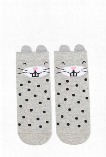 Bunny Print Ankle Socks