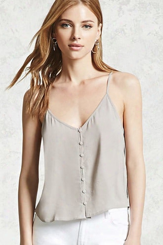 Button-down V-neck Cami