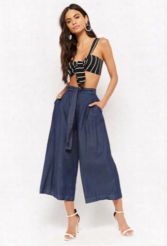 Chambray Tie-front Culottes