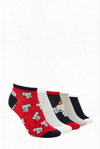 Elephant Print Socks - 5 Pack