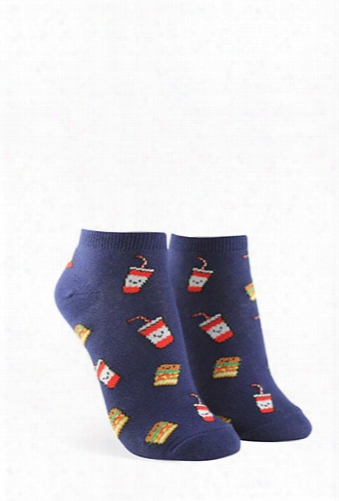 Fast Food Graphic Ankle Socks