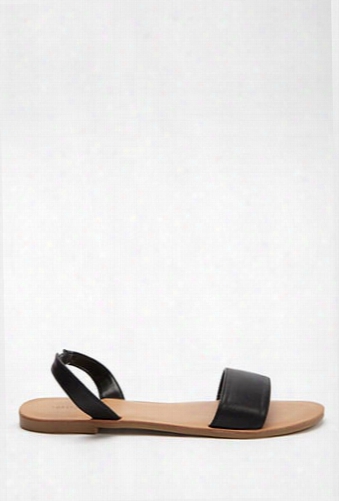 Faux Leather Slingback Sandals