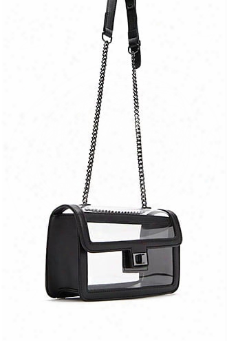 Faux Leather Transparent Crossbody Bag