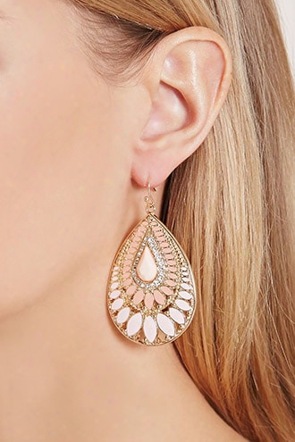 Faux Stone Enamel Drop Earrings