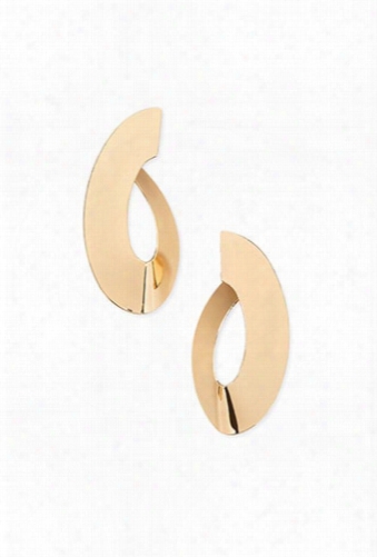 Flat Oval Drop Earrings