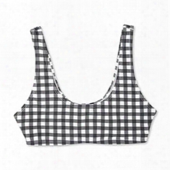 Gingham Scoop Neck Bikini Top