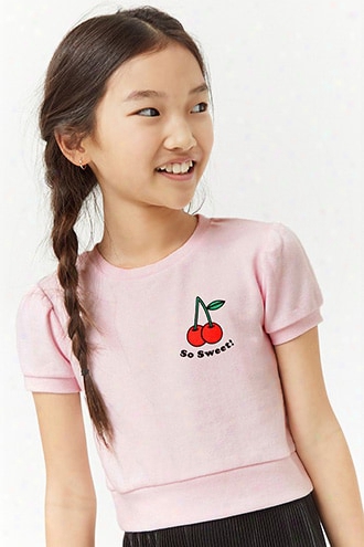 Girls French Terry Cherry Graphic Top (kids)