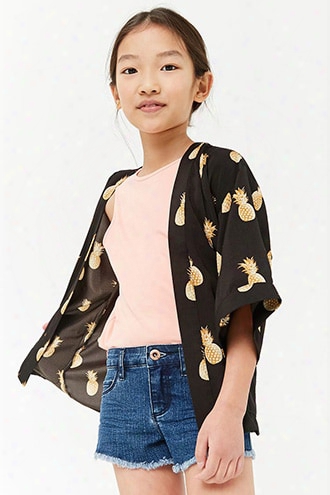 Girls Pieapple Print Kimono (kids)