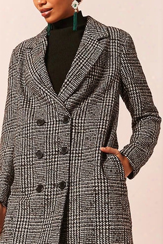 Glen Plaid Longline Peacoat