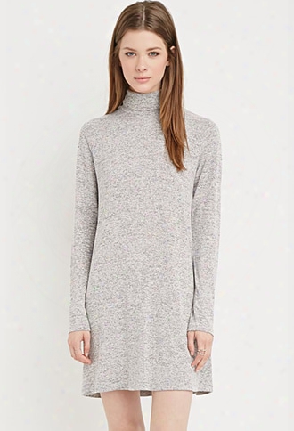 Heathered Turtleneck Shift Dress