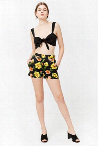 High-rise Floral Shorts