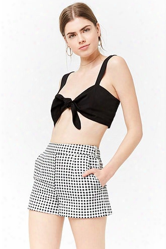 High-rise Gingham Shorts