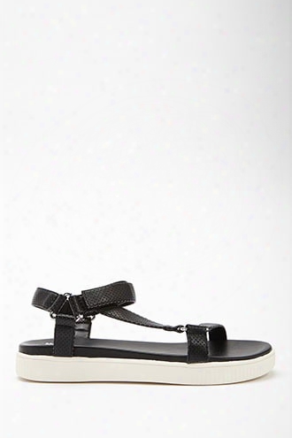 Jane And The Shoe Faux Leather Platform Sandals