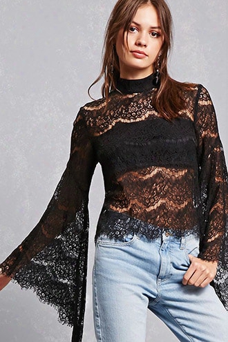 Lace Bell Sleeve Top