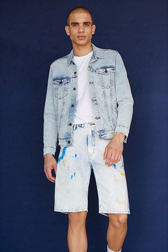 Levis 569 Loose Straight Paint Splatter Denim Shorts